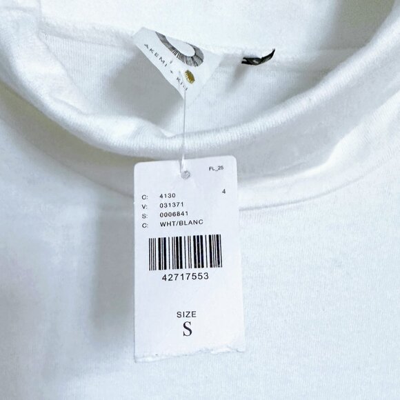 ANTHROPOLOGIE AKEMI & KIM Mock Neck White Tunic Shift Dress Size Small NWT - Picture 11 of 12